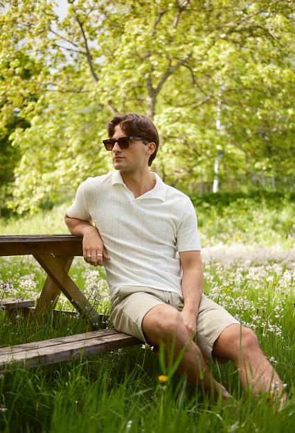 Oscar Jacobson Connor Structured Poloshirt Snow White